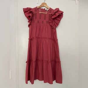 Elegant Tired Mini dress in Rose pink